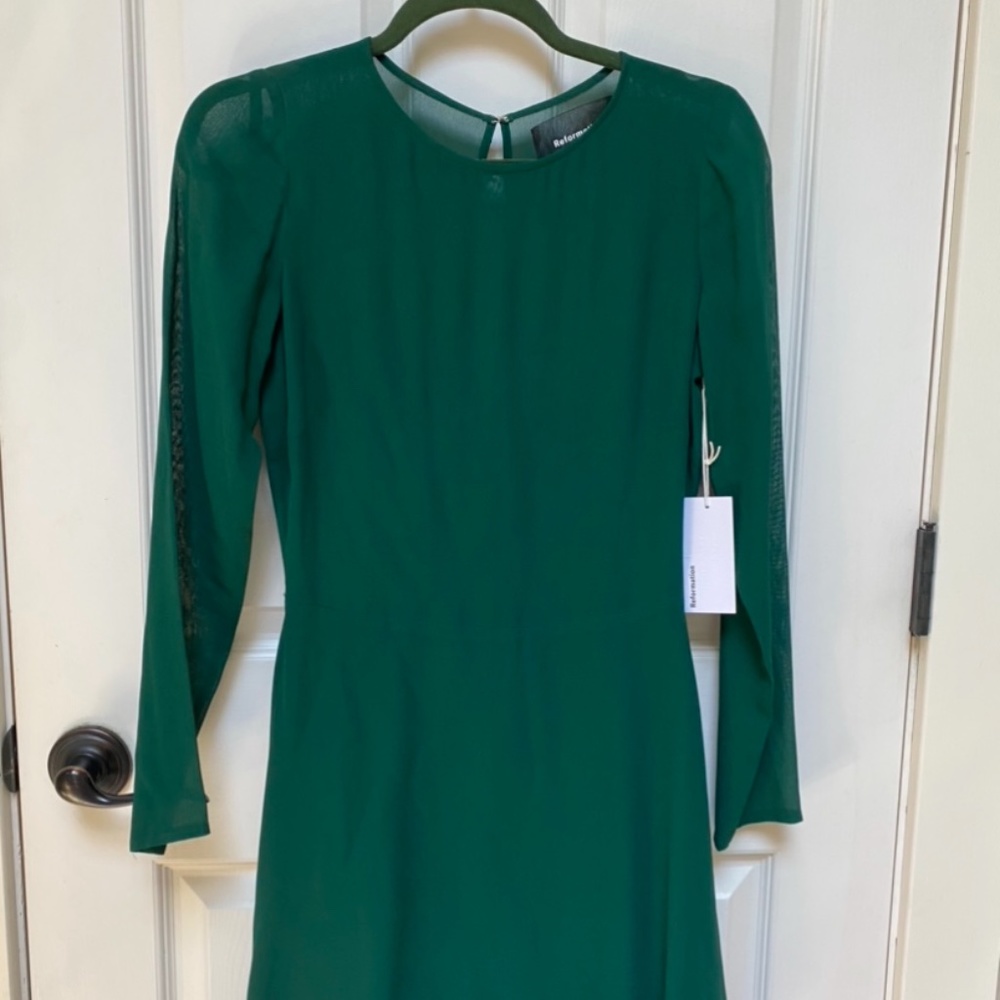 NWT Reformation Mayra Dress in Emerald